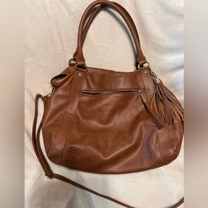 Steve Madden Cognac Tassel Hobo/Satchel Bag